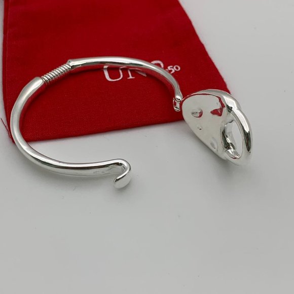 UNO de 50 Bracelet - Heart Lock Hinged Bracelet silver Love Luck Bracelet - Picture 4 of 8
